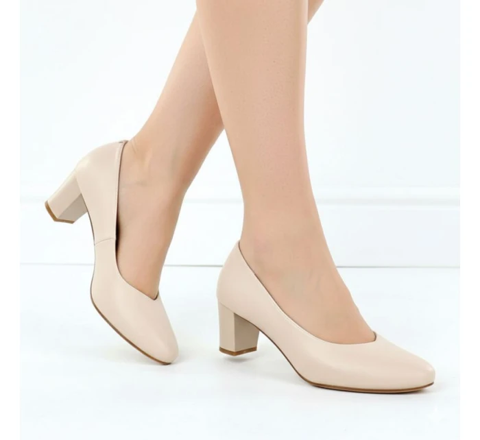 Sergio Leone W SK415B béžové lodičky na podpätku