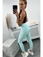 Pruhované mätové legíny