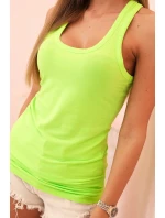 Dámská tílko z bavlny s kulatým výstřihem zelený neon Dámská tílko z bavlny s kulatým výstřihem zelený neon