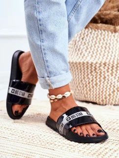 Klapki Damskie Big Star Lakierowane Czarne GG274A007