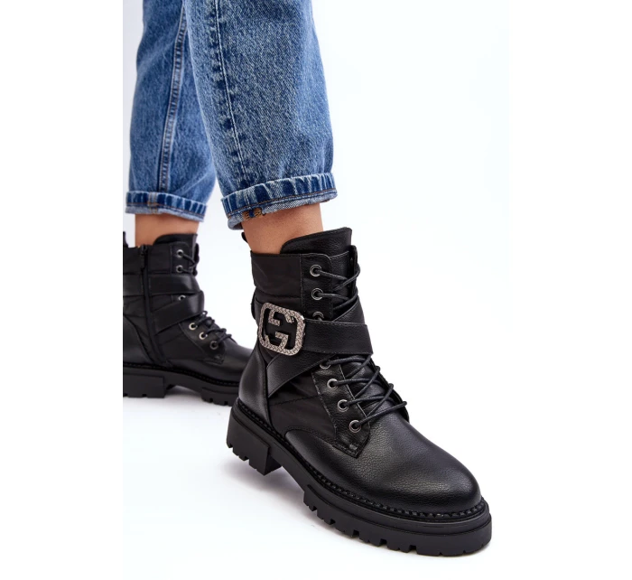 Kožené Černé Botky Workery S model 21632510 - Boto