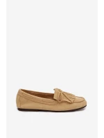Dámské mokasíny s třásněmi Žluté model 21915094 - Boto
