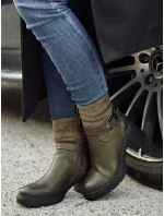 Dámské boty na podpatku zelené Dstreet model 21981421 - FashionStreet