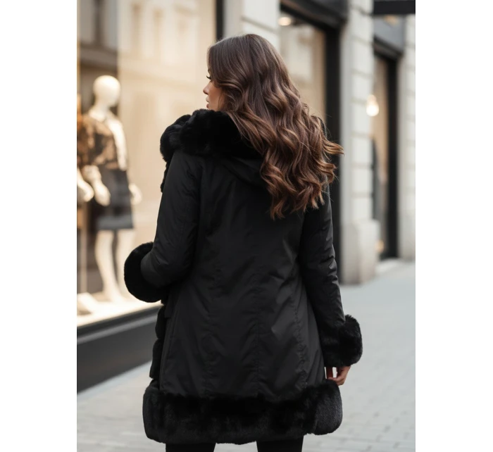 Dámská bunda s kožešinou černá Dstreet model 21995368 - FashionStreet