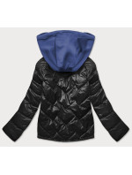 čierno / modrá dámska bunda s kapucňou (BH2003)