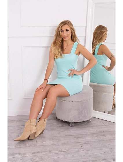 model 18744537 šaty bez ramínek v mátové barvě - K-Fashion