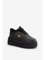 Sneakersy Sportovní Obuv Dámská Zateplená Na Masivní Podešvi Černé model 21668413 - Boto
