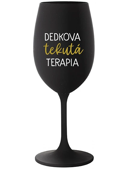 DEDKA'S LIQUID THERAPY - čierny pohár na víno 350 ml