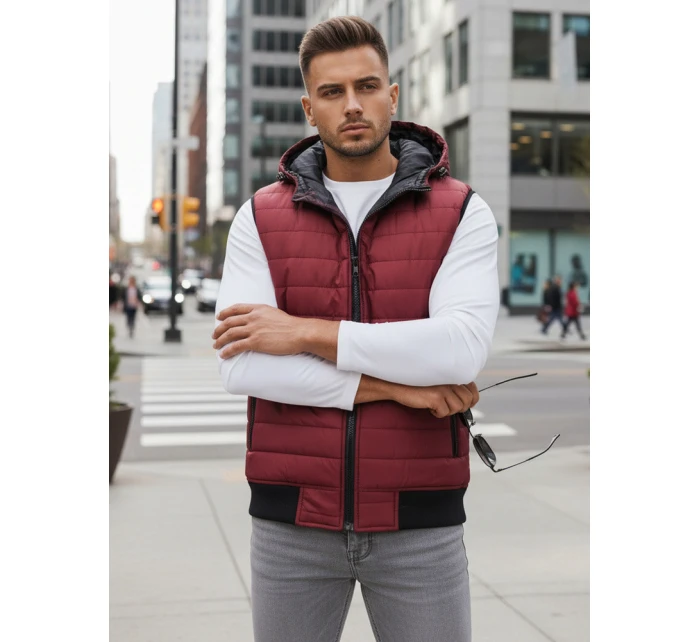 Vínová pánska vesta FashionStreet TX4238 Vínová pánska vesta FashionStreet TX4238