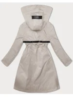 Svetlo béžová jednoduchá dámska bunda s kapucňou LHD (LHD-24592)