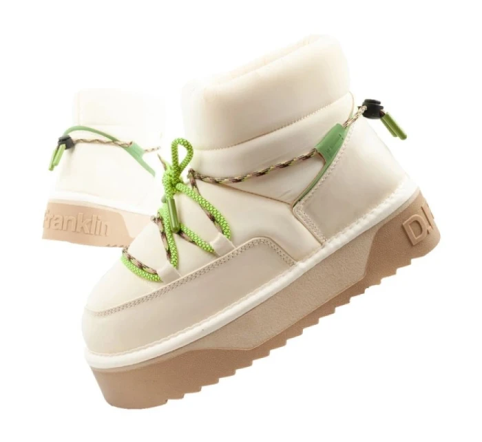 Dámske zimné snehové topánky D.Franklin fashion fur insulated boots beige green women