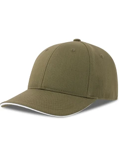 Atlantis Headwear Liberty Sandwich-S 6-panelová bejzbalová čiapka 33.0251 olivová/biela