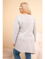 Dámske Plus veľkosť viskózové sukne s voľným strihom a dlhými rukávmi šedá Dámske Plus veľkosť viskózové sukne s voľným strihom a dlhými rukávmi šedá