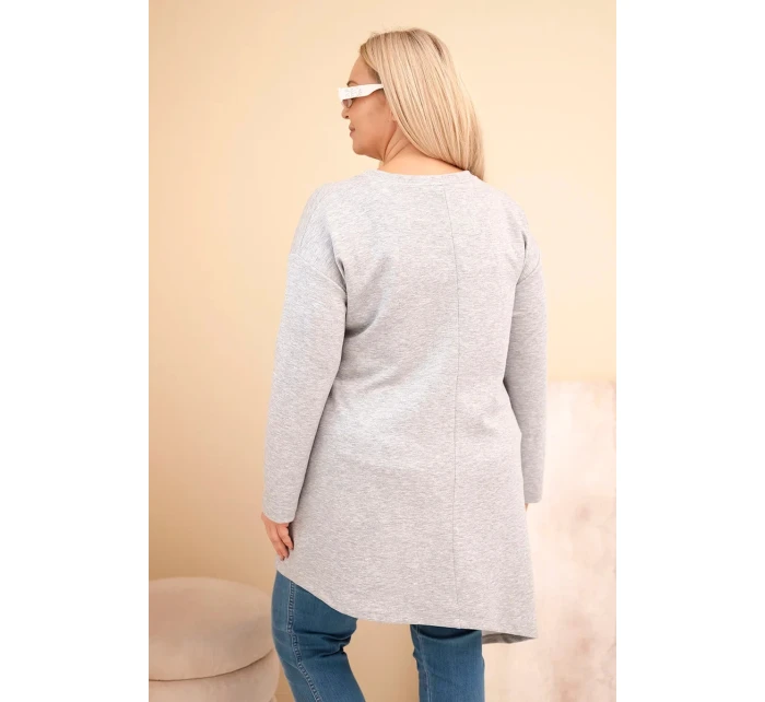 Dámske Plus veľkosť viskózové sukne s voľným strihom a dlhými rukávmi šedá Dámske Plus veľkosť viskózové sukne s voľným strihom a dlhými rukávmi šedá