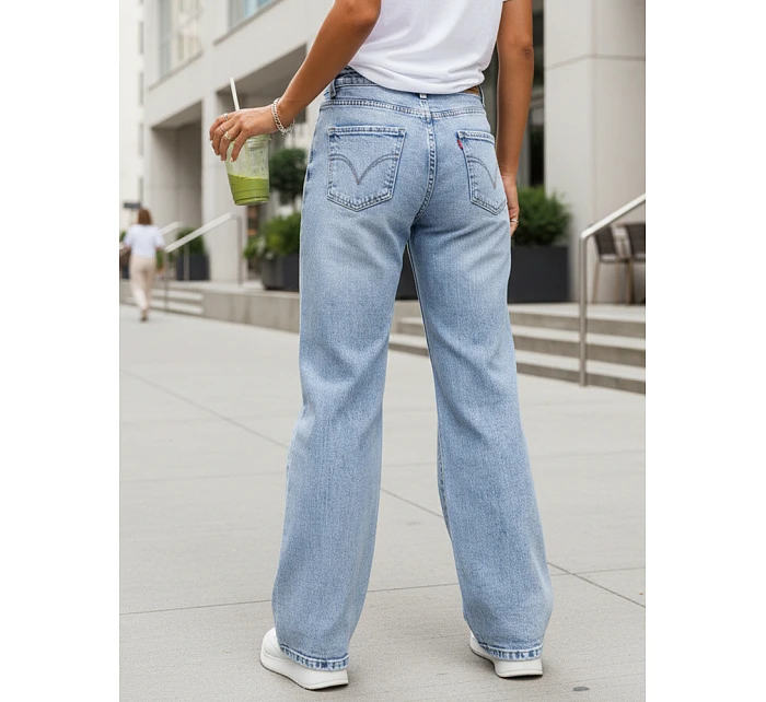 Jeansy damskie wide leg z wysokim stanem niebieskie model 22120938 - FashionStreet