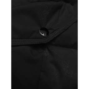 Čierna páperová dámska zimná bunda (2M-007)