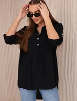 Blúzka s predĺženým zadným dielom čierna