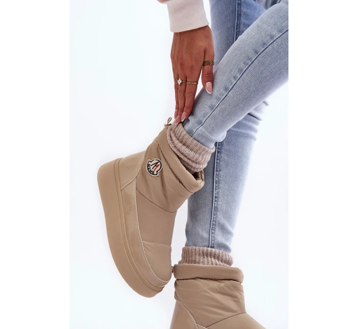 Wsuwane Śniegowce Damskie Na Platformie Beżowe Gattea Wsuwane Śniegowce Damskie Na Platformie Beżowe Gattea