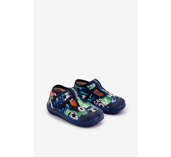 Pantofle Dětské Elastické Na Suchý Zip S Modré model 21682782 - Milami