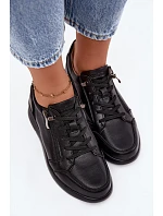 Kožené tenisky Tenisky na platforme Vinceza 79644 Black