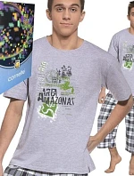 Junior chlapčenské 3/4 176pyžamo Amatonas 554/15 šedo-zelená - Cornette