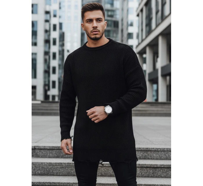 Pánský černý svetr Dstreet model 21966872 - FashionStreet Pánský černý svetr Dstreet model 21966872 - FashionStreet