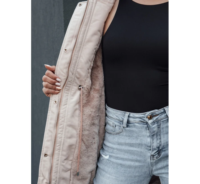 Dámská zimní bunda parka s kapucí béžová Dstreet model 21979645 - FashionStreet