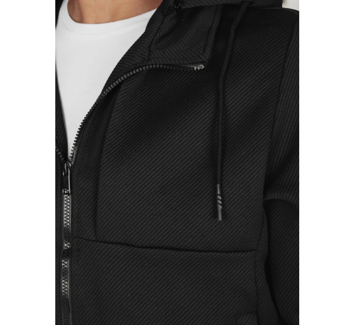 Pánska prechodná bunda s kapucňou čierna FashionStreet TX5016