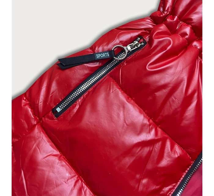 Dámska červená metalická bunda (b8029-4)
