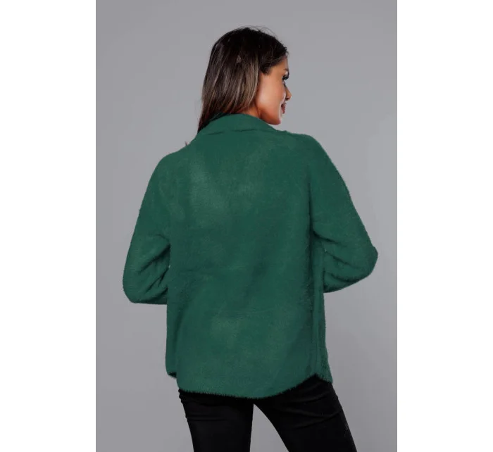 Tmavozelený krátky prehoz cez oblečenie typu alpaka (CJ65)