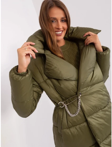 Dámska ľahká páperová zimná bunda Khaki (TR8310)
