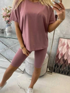 Súprava top+legíny tmavoružová