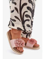 Klapki Damskie Na Platformie Z Ozdobnymi Kwiatkami Różowe Tessara Klapki Damskie Na Platformie Z Ozdobnymi Kwiatkami Różowe Tessara