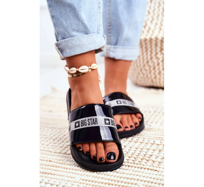 Women's Slides Big Star Painted Black