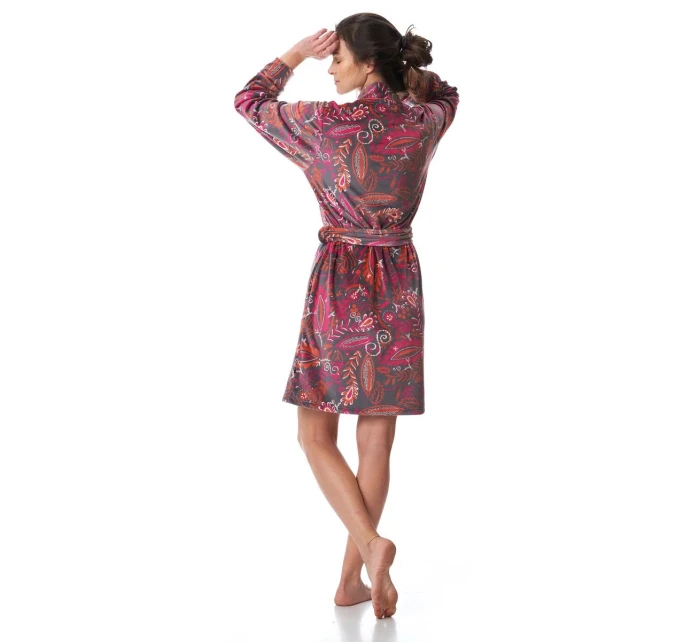 Dámsky župan LGD 782 B23 Grey-pink-red - Kľúč Dámsky župan LGD 782 B23 Grey-pink-red - Kľúč