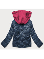 Modro / ružová dámska bunda s kapucňou (BH2003)