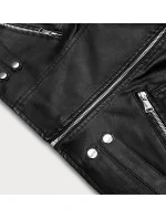 Krátka čierna bunda ramoneska s golierom (11Z8031) Krátka čierna bunda ramoneska s golierom (11Z8031)