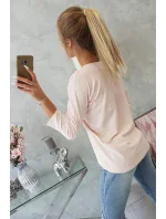 Blúzka s 3D grafikou, krajková, púdrovo ružová