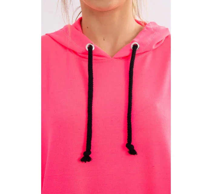 Šaty s kapucí růžové neonové Šaty s kapucí růžové neonové