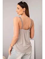 Dámská halenka na ramínka s krajkovým lemem fango Dámská halenka na ramínka s krajkovým lemem fango