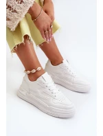 Dámské tenisky na platformě z ekokože bílé model 21657683 - Boto