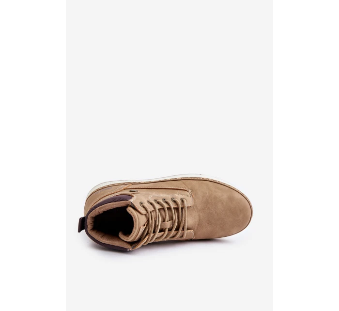 Sznurowane Botki Męskie Big Star OO174560 Hi-Poly System Brązowe