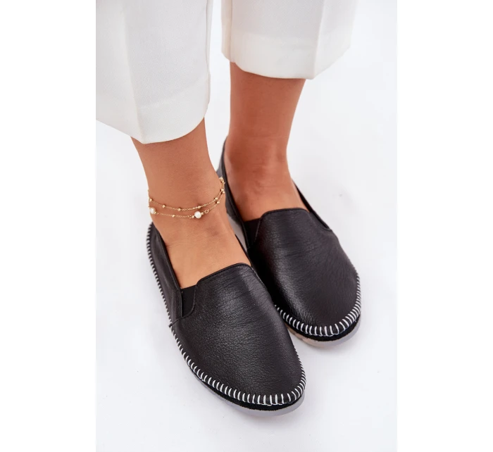 Skórzane Baleriny Maciejka T3512-71 Czarne