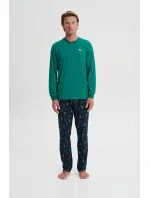 Pánske pyžamo s dlhým rukávom 19661 tmavomodré - Vamp