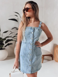 Džínsové mini šaty bez ramienok SEWIKA modré FashionStreet EY2586