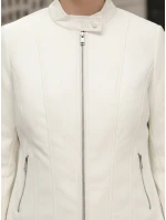 Kurtka skórzana damska biała model 22016683 - FashionStreet Kurtka skórzana damska biała model 22016683 - FashionStreet