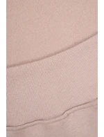 Zateplená mikina s bočnými rázporkami béžová