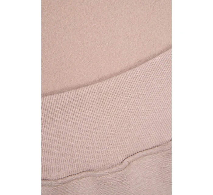 Zateplená mikina s bočnými rázporkami béžová