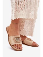Ploché Dámské Klapky S Ozdobným Béžové model 21699564 - Boto
