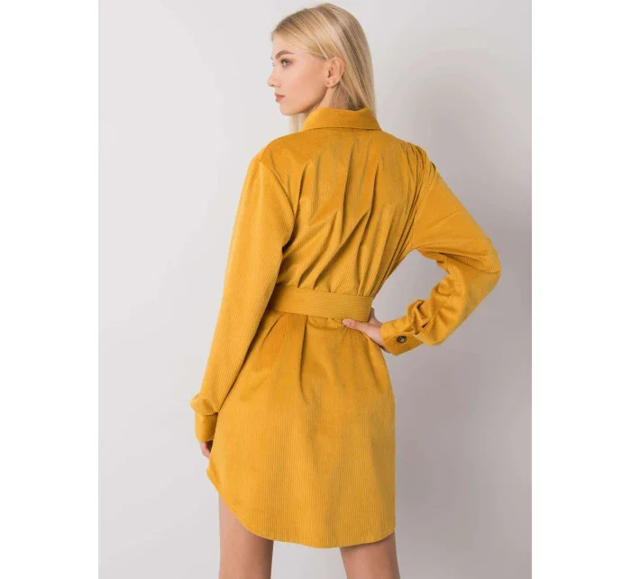 Šaty DHJ SK 10333.12P tmavo žltá Šaty DHJ SK 10333.12P tmavo žltá